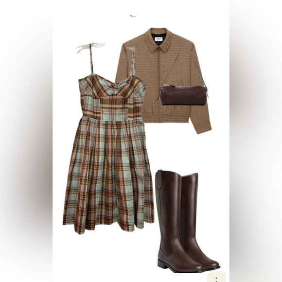 Trina Turk Plaid Dress- Cotton/Silk blend - Picture 1 of 7